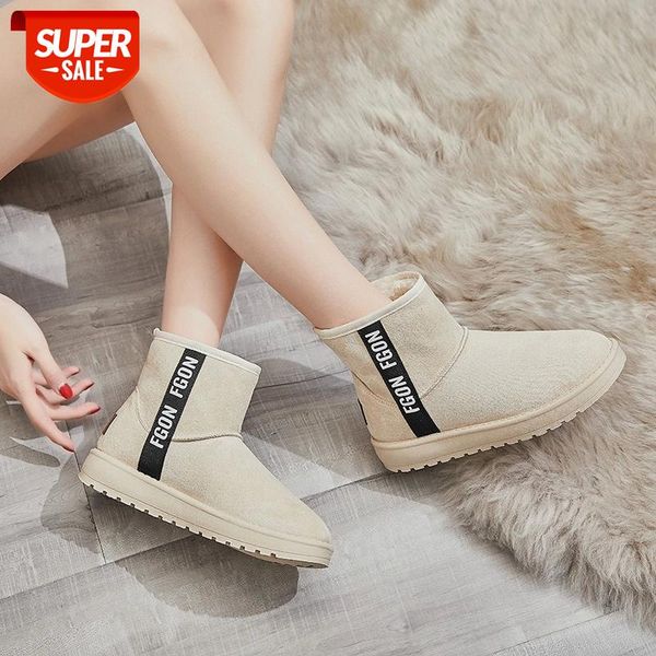 

2020 new women snow boots australia style genuine leather ankle boots women waterproof warm short shoes casual non-slip ladies #my8r, Black