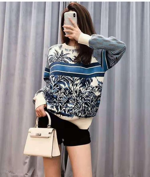 

women's sweater european and american style simple and generous pure cotton slim fit fashion versatile, White;black