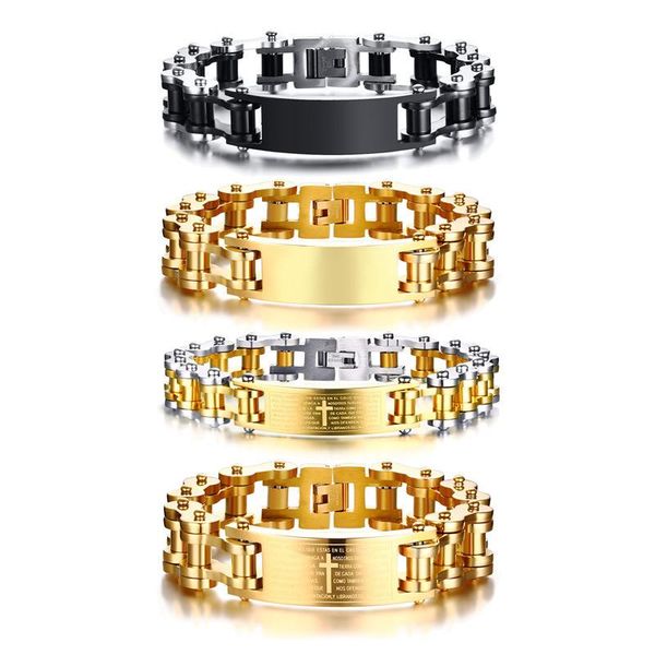 

link, chain fashion jewelry titanium steel bracelet holiday gift, Black
