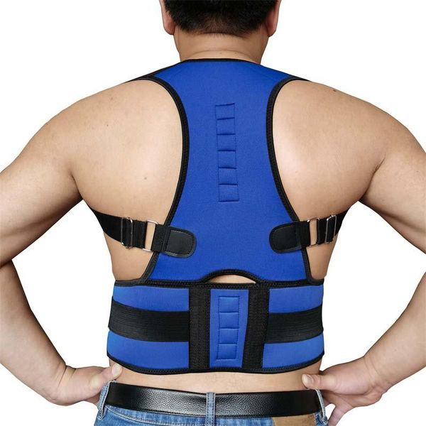 

xxl back belt orthopedic posture corrector corset brace support lumbar straightener shoulder men women pain relief, Black;red