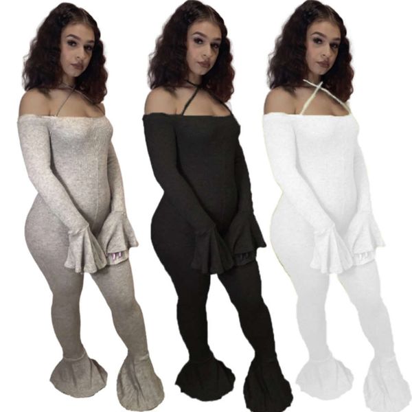 

autumn winter 2020 new men's fashion suspender drs with shoulder and flared sve one piece pants, Gray