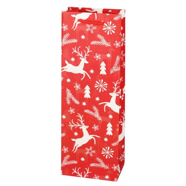 

christmas decorations gift bag kraft paper red wine bottle cross-border household items