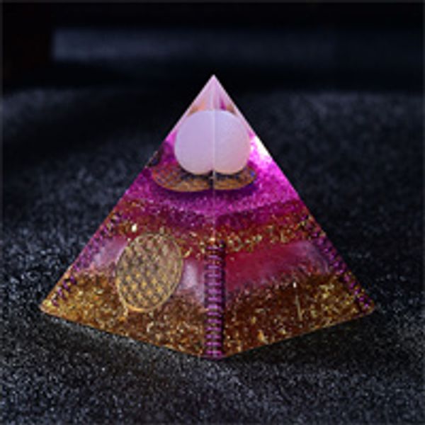 Orgone rosa Pyramid Chakra Guarigione EMF Protezione EMF Protezione Rosa Quarzo Sfera magia Orgonite Meditazione Guarigione Meditazione Realizzata a mano fai da te
