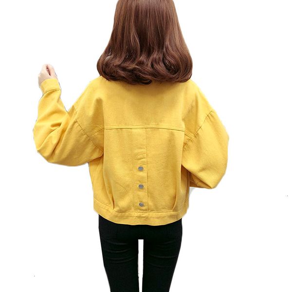

women's jackets short denim spring autumn korean loose long sleeve candy color bf coat female student jeans jacket 334 xfaz, Black;brown