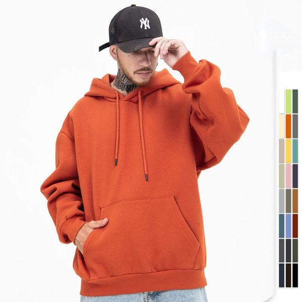 

men's hoodies & sweatshirts high street add wool loose hooded fleece couples with coat, Black