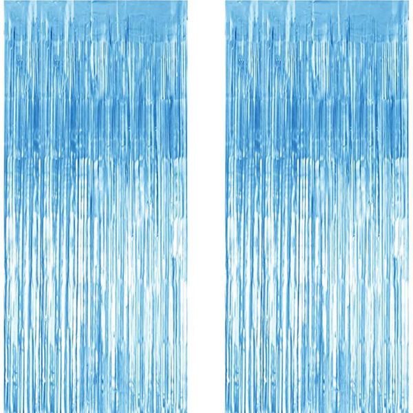 

party decoration tinsel foil fringe curtains blue birthday graduation bachelor po backdrop wedding halloween christmas curtain decor1*2m