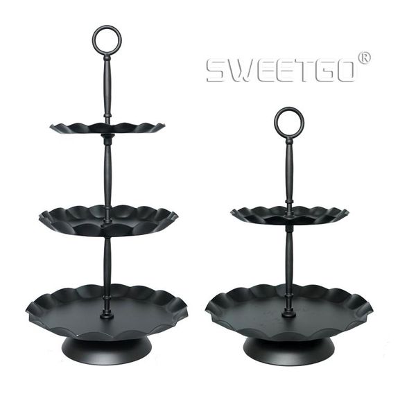 

other bakeware sweetgo 3 tiers cupcake stand black wave edge tray cake tools party event supplier home decoration kitchen& bar 2 lays
