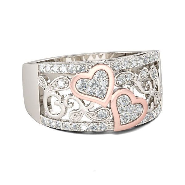 

18k rose gold plated heart ring, Silver