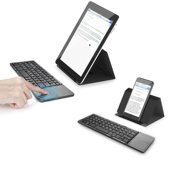 Mini teclado dobrável Bluetooth Touchpad teclado sem fio dobrável para Windows Android IOS13 tablet ipad telefone B033