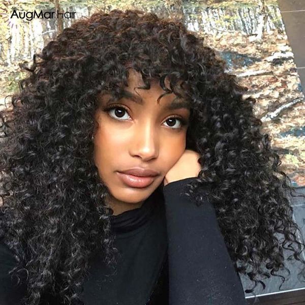 

lace wigs curly closure 150% human hair pre plucked remy with bangs, Black;brown