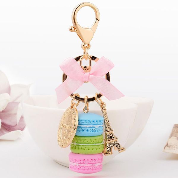

keychains creative keychain alloy female macaron cake handbag pendant car woman jewelry man belt buckle a123, Silver