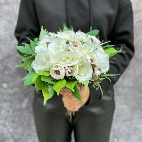 

bridal veils bride flower artificial rose erengul bouquet, Black