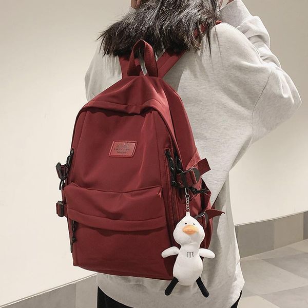 

backpack casual waterproof student school bags for women harajuku nylon back pack 2021 large capacity book bag teenager