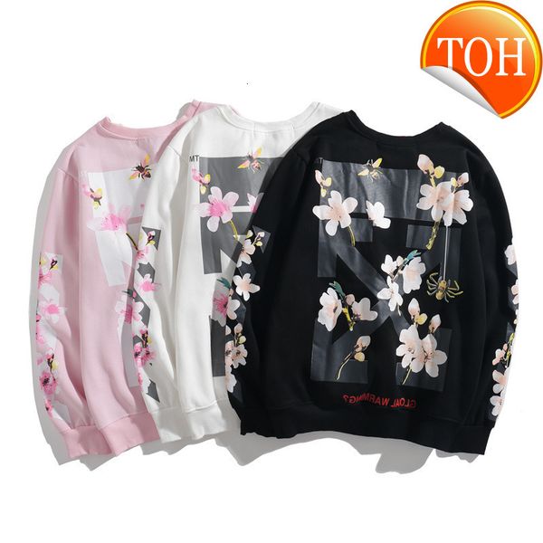 

21ss new off yinghui round neck pullover style sweater for men and women, Black