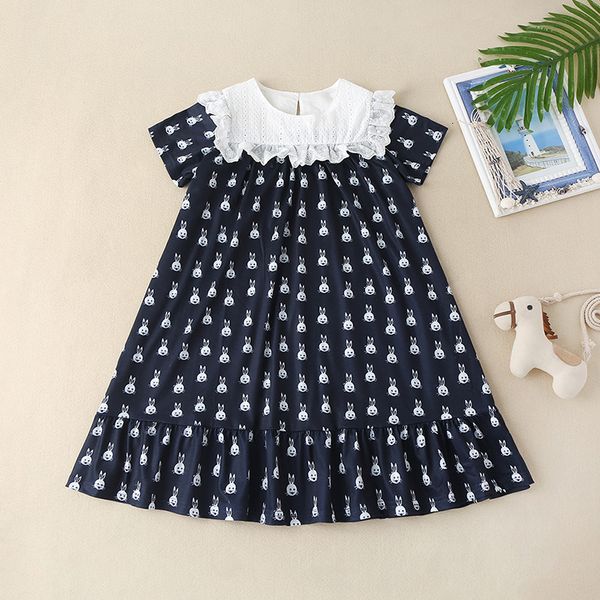 

new children's color matching korean princess skirt summer exotic stitching small animal print fashionable girl's dress