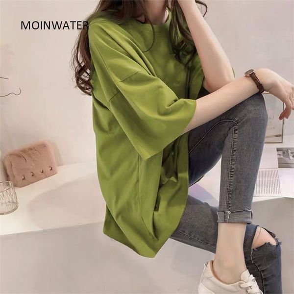 

moinwater new women oversized t shirts fashion lady cotton casual  tees short sleeve plus size t-shirt mt20080 210309, White