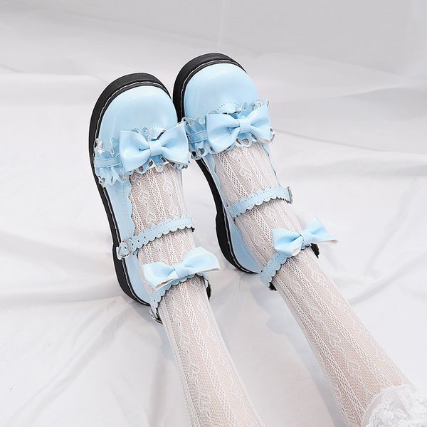 

spring new sweet medium jump loli girls kawaii tea party harujuku jk student uniform japanese anime lolita shoes 44o7, Black