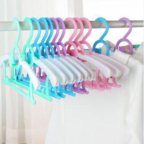 

hangers & racks 10 pcs/lot 28cm adjustable baby for coat skirt multifunctional plastic clothes hanger kids space saving children