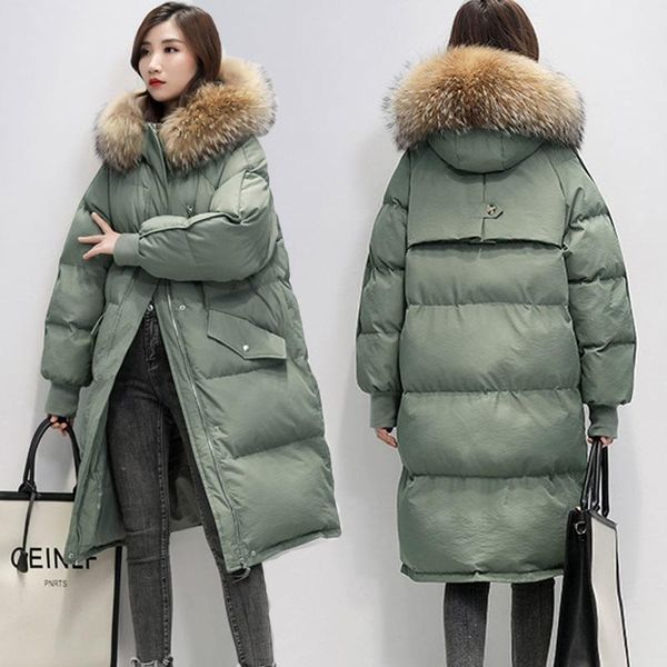 

women's down & parkas real fur collar parka womens winter jacket 2021 women thick snow wear coat lady clothing female, Black