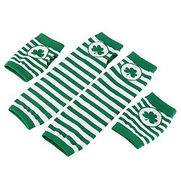 

lixf irish st. patrick's day shamrock cuff gloves fashion accessories kit 4 pieces