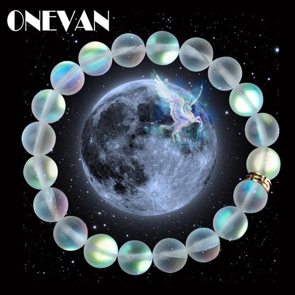

charm bracelets mermaid glass crystal moonstone multicolor matte shining stone beaded bracelet handmade wristband gifts jewelry, Golden;silver