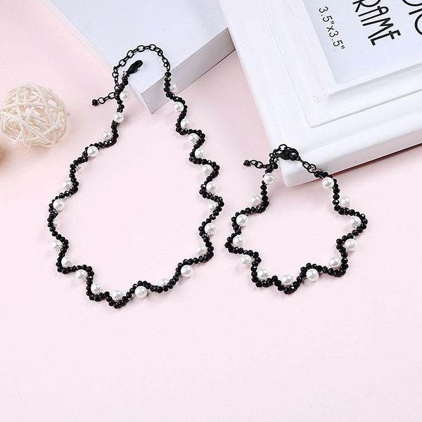 

earrings & necklace classical acrylic pearl simple design adjustable bracelet for women charming date gift jewelry accessory wholesale, Silver