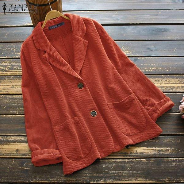 

women's jackets women's autumn corduroy blazer women vintage coats fashion solid color outwear female lapel neck long sleeve chaqu, Black;brown