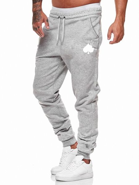 

men playing card print sweatpants f7r2#, Black