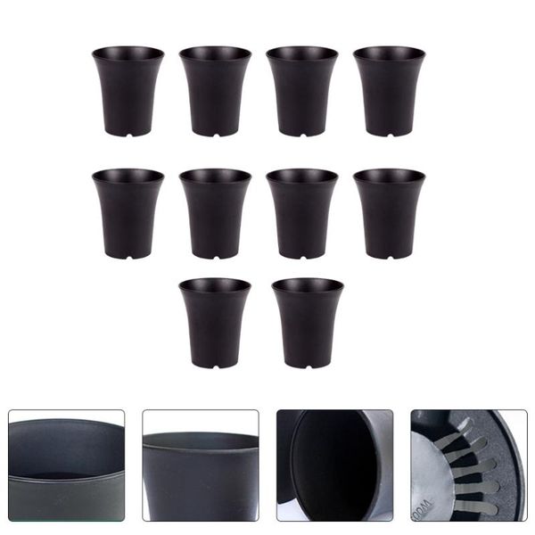 

planters & pots 10pcs black flowerpots succulent flower planter with drainage hole