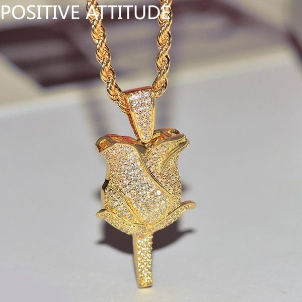 

pendant necklaces 2021 gold / silver rose crystal women's necklace wedding valentine friends gift bijoux
