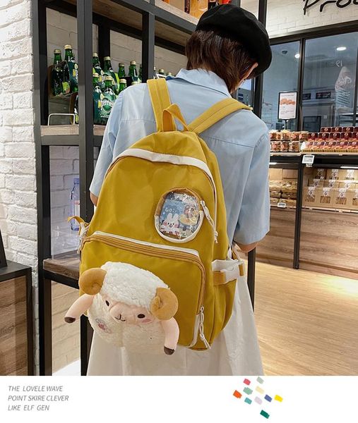 

backpack j3367 - leisure multi-function trend solid color large capacity