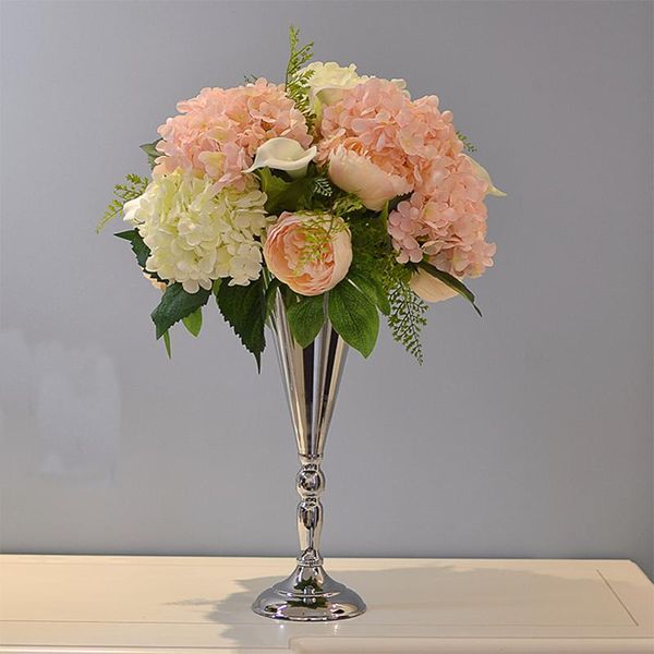 

party decoration metal vases gold /silver table vase wedding centerpiece event road lead flower rack for home im878