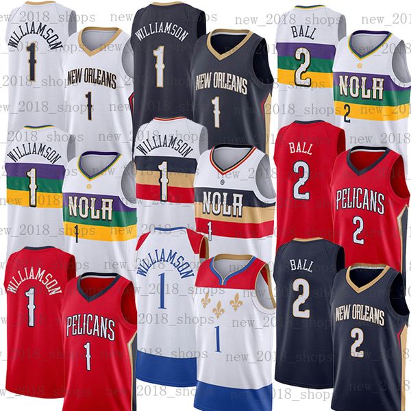 

jersey basketball zion 1 williamson lonzo 2 ball brandon 14 ingram damian 0 lillard stephen 30 curry, Black;red