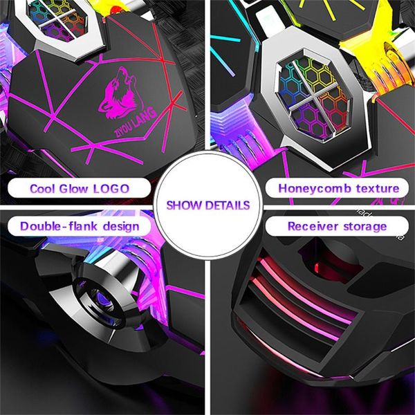

gaming mouse rechargeable wireless silent led backlit optical ergonomic liquid-cooled shining mechanical for pc lapcomputer mice