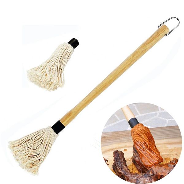 

tools & accessories bbq grill basting mop professional barbecue brush with removable head easy to dip 18inch 46cm