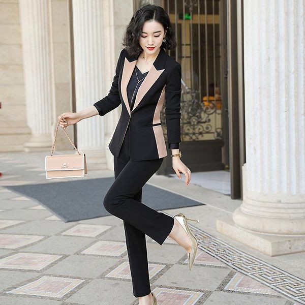 

women's suits & blazers small suit 2021 autumn and winter models fashion jacket slim temperament professional women, White;black