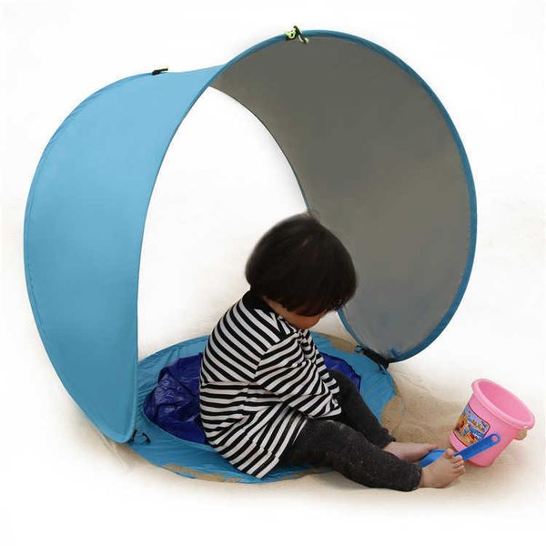 

portable parent child folding tent swimming pool small pe sunshade on beach, Blue