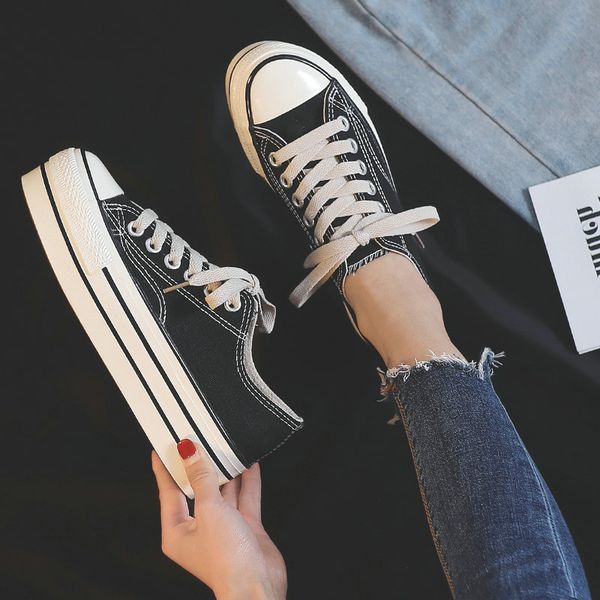 

fashion designer women casual shoes flat platform wedge shoes height increasing quality canvas leopard flat sneakers rty67, Black;white