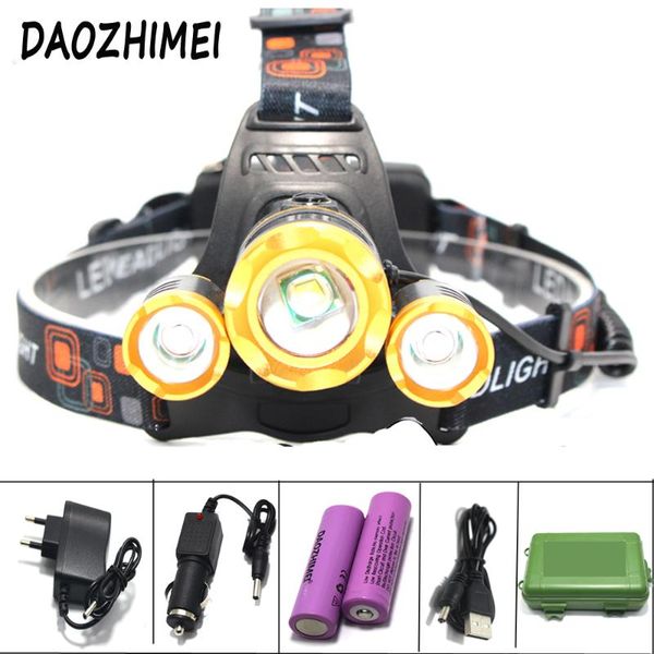 

8000 lumens headlamp t6 headlight lighting head lamp 4mode bicycle light fishing headlight for hike emergency camping light
