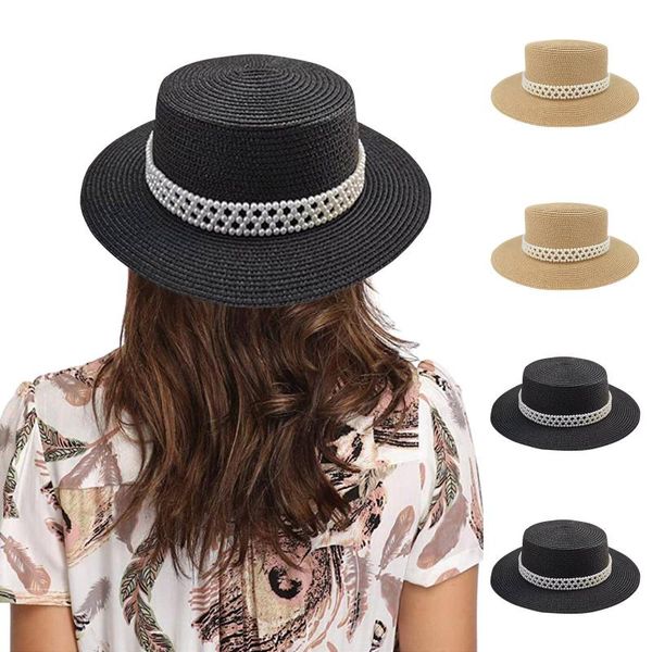 

wide brim hats pearl panama beach style fisherman hat women elegant casual summer sun female male french sunhat unisex, Blue;gray