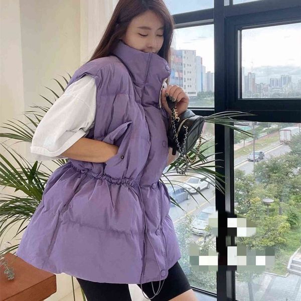 

2021 short down et women's korean version dongdamen vest loose waistcoat large coat, Black;white