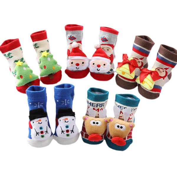 

baby socks newborn booties infant accessories christmas floor shoes warm cotton sock autumn winter toddler wear 0-12m b8839, Pink;yellow