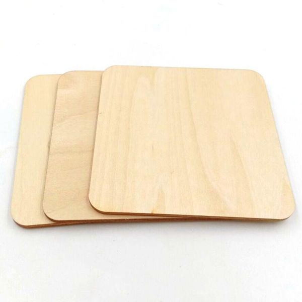 

mats & pads 50pcs 5x5cm wooden cup square simple heat resistant holder pad coffee tea bowl
