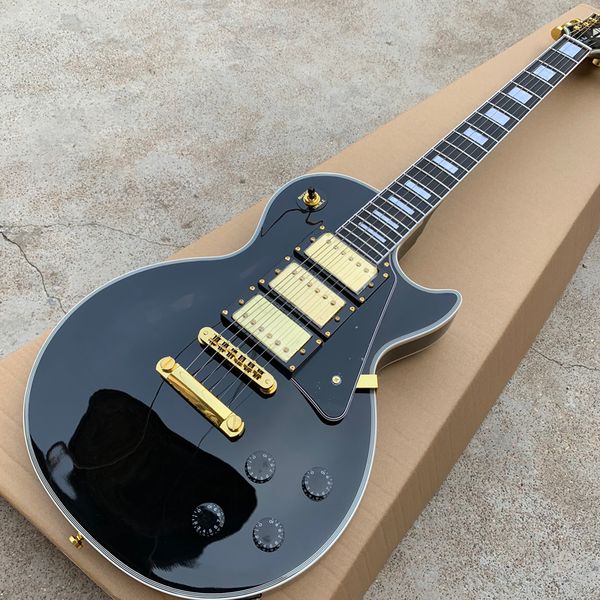 

black beauty electric guitar,mahogany body and neck,gold hardware with tone-pro bridge, 3pickups,ebony fingerboard,ftets binding190705