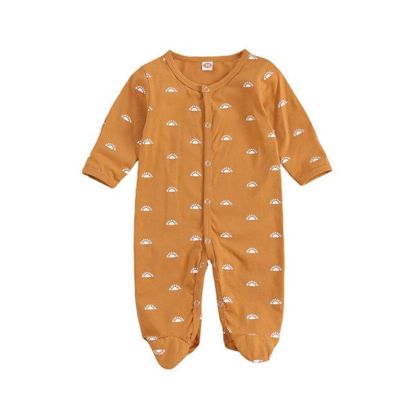 

baby romper long sleeve cotton baby clothes boy girl rompers sun print toddler jumpsuit infant clothing 0-12 months, Blue