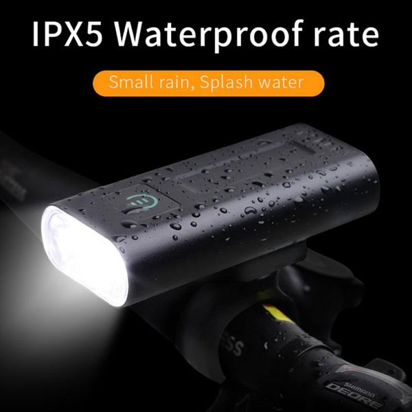 

bicycle headlight 5200mah power bank usb chargeable bike light front ipx5 waterproof 1000 lumens mtb bike rehargeable