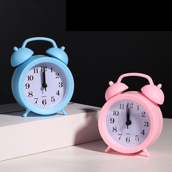 

other clocks & accessories mini alarm clock electronic round number double bell desk table digital quartz home decoration retro portable cut