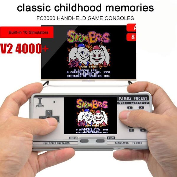 

game controllers & joysticks fc3000 v2 retro handheld video console built-in 4000+ support 10 formats av out put portable