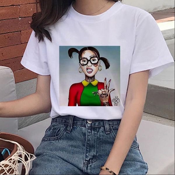 

gesture womens t shirt printing spoof harajuku fashion graphic cute tee aesthetic women casual white