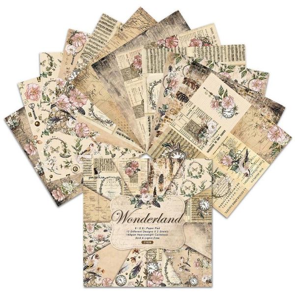 

other arts and crafts 24pcs/set vintage collage scrapbooking paper art background pad for card making diy scrapbook craft diary material